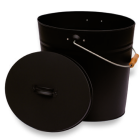 Ash bucket with lid matt black, small